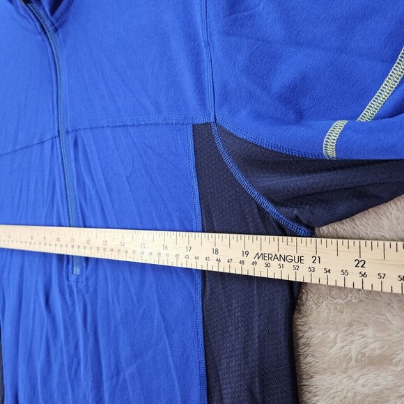 Lululemon Shirt Quarter Zip Mens Size L Blue Athletic Pocket Workout Gym Running - Picture 3 of 10